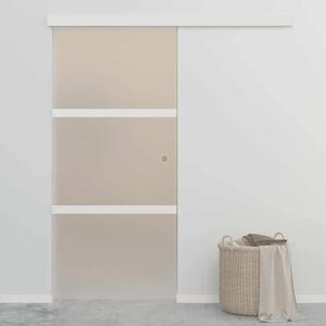 Staklena klizna vrata ESG i aluminija 90 x 212 cm srebrna - 90 x 212 cm 1 Bez mekog zaustavljanja 90 x 212 cm