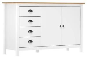 Komoda Hill bijela 130 x 40 x 80 cm od masivne borovine - Bijela i smeđa 1 Bijela i smeđa