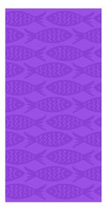 Ljubičasti pamučan ručnik za plažu 70x140 cm Fishes – B.E.S