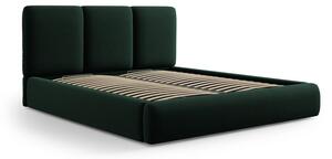 Tamno zeleni baršunasti tapecirani bračni krevet s prostorom za odlaganje s podnicom 180x200 cm Brody – Mazzini Beds