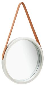 Zidno ogledalo s trakom 40 cm srebrno - Srebrno Ø 40 cm 1 Srebrno