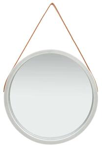 Zidno ogledalo s trakom 60 cm srebrno - Srebrno Ø 60 cm 1 Srebrno