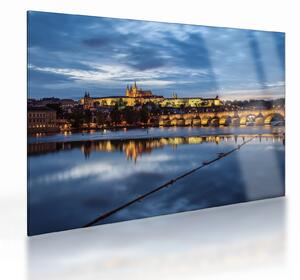 Staklena slika Praškog dvorca i Karlova mosta (70x50 cm)