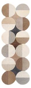 Sivo-bež ručno rađena vunena staza 80x230 cm Mia Ellipse – Flair Rugs