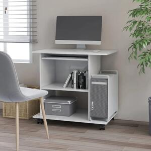 Stol za računalo bijeli 80 x 50 x 75 cm od konstruiranog drva - Bijela Bijela