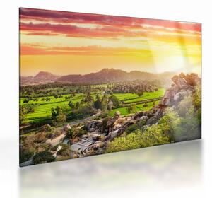 Staklena slika doline Hampi u Indiji (70x50 cm)