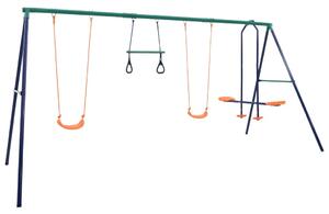 Set ljuljački s gimnastičkim karikama i 4 sjedala čelični
