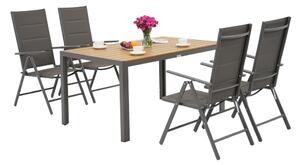 Verona Wood aluminijski vrtni set za 4 osobe Garden Point sivi