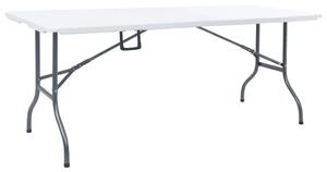 Sklopivi vrtni stol bijeli 180 x 72 x 72 cm HDPE