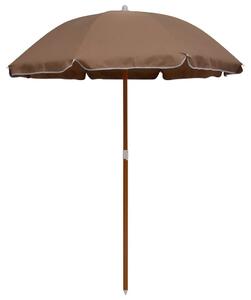 Vrtni suncobran s čeličnim stupom 180 cm smeđesivi - Sivo-smeđa 180 cm 1 Sivo-smeđa