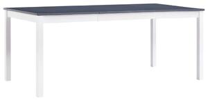 Blagavaonski stol bijelo-sivi 180 x 90 x 73 cm od borovine - Bijela i siva 180 x 90 x 73 cm 1 Bijela i siva