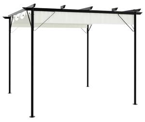 Pergola s pomičnim krovom krem bijela 3 x 3 m čelična - Krema 1 Krema