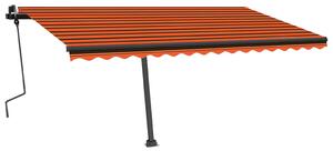 VidaXL Tenda na ručno uvlačenje LED 450 x 350 cm narančasto-smeđa