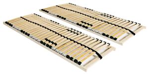Podnice za krevet 2 kom s 28 letvica i 7 zona 90 x 200 cm - 90 x 200 cm 28 letvica 90 x 200 cm 28 letvica