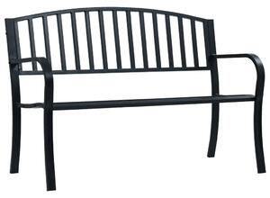 Vrtna klupa 125 cm crna čelična - Crna 1 1 Crna