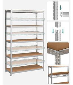 Metalna polica na 5 razina, 60 x 120 x 200 cm, nosivost 750 kg, srebrne boje | SONGMICS