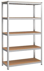 Metalna polica na 5 razina, 60 x 120 x 200 cm, nosivost 750 kg, srebrne boje | SONGMICS