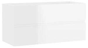 VidaXL Ormarić za umivaonik visoki sjaj bijeli 90x38,5x45 cm iverica