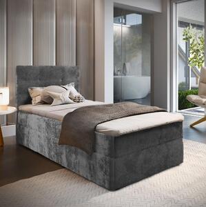 Tapecirani boxspring krevet GLORIEN VELVET 80x200 cm siva Madrac: Bonell opružni madrac