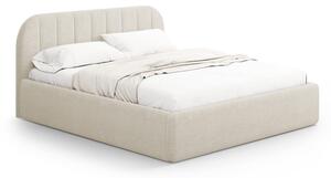 Krem tapecirani bračni krevet s prostorom za odlaganje s podnicom 160x200 cm Juno – Windsor & Co Sofas