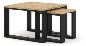 Zondo.hr Set stolića za kavu Nulakka (hrast artisan + crna). Akcija -9%. 1124967