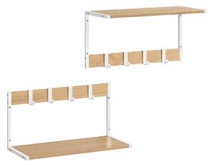 Set od 2 zidne police, 50 x 24,2 x 26,5 cm, boje drveta i bijele boje | VASAGLE