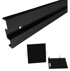 Diamond Doors Black Edition Razmačni komplet (Crne boje, 1.900 x 185 x 51 mm, Namijenjeno za: Diamond Doors okov za staklena klizna vrata Linea 40)