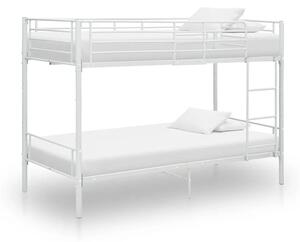 Krevet na kat bijeli metalni 90 x 200 cm - Bijela Ne Bijela