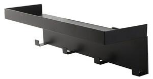 Kingstone Zidna lajsna s kukicama (D x Š x V: 30 x 9 x 11 cm, Metal, Crna)