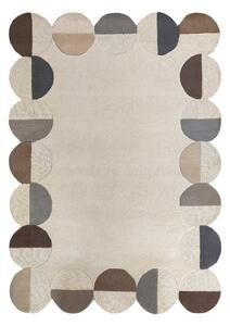 Sivo-bež ručno rađen vunen tepih 160x230 cm Mia Scallop Frame – Flair Rugs