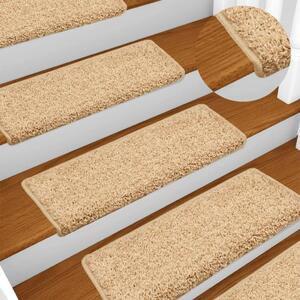 Prostirke za stepenice 15 kom 65x21x4 cm krem pravokutni rub - Krema 65 x 21 x 4 cm 15 Krema