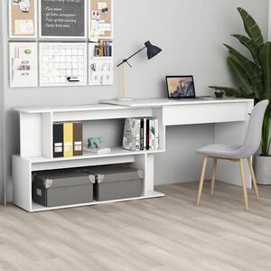 Kutni radni stol bijeli 200 x 50 x 76 cm od konstruiranog drva - Bijela Bijela