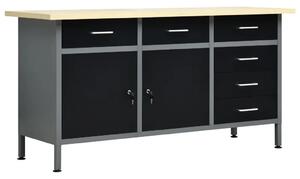 Radni stol crni 160 x 60 x 85 cm čelični