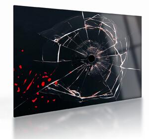 Apstraktna staklena slika - slomljeno staklo (70x50 cm)