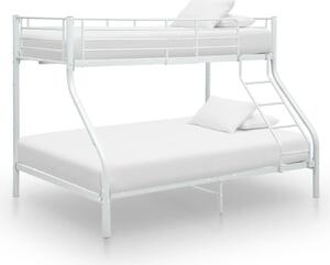 Okvir za krevet na kat bijeli metalni 140 x 200 / 90 x 200 cm - Bijela Ne Bijela
