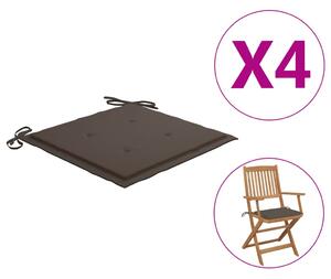 VidaXL Jastuci za vrtne stolice 4 kom smeđesivi 40x40x3 cm od tkanine
