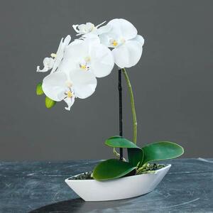 Umjetna orhideja bijela u vazi 28 cm - Bijela - 0 - 30cm