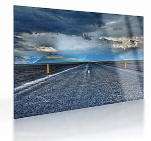 Staklena slika ceste u oluji (70x50 cm)