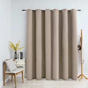 Zavjesa za zamračivanje s metalnim prstenima bež 290 x 245 cm - Bež 1 Bež