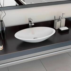 Lavabo - Umivaonik od lijevanih minerala/mramora 59 3x35 1x10 7 cm bijeli - 59.3 x 35.1 x 10.7 cm 59.3 x 35.1 x 10.7 cm