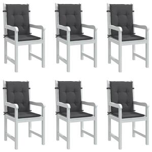 VidaXL Jastuci za stolice 6 kom prošarano antracit 100x50x7 cm tkanine