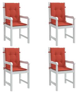 VidaXL Jastuci za stolice 4 kom prošarano crvena 100x50x4 cm tkanina