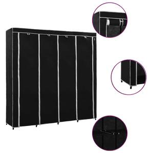 Ormar s 4 odjeljka crni 175 x 45 x 170 cm - Crna 1 1 Crna