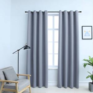 Zavjese za zamračivanje s prstenima 2 kom sive 140 x 225 cm - Siva 140 x 225 cm 1 Siva