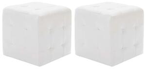 Tabure 2 kom bijeli 30 x 30 x 30 cm od umjetne kože - Bijela 1 Bijela
