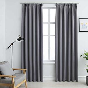 Zavjese za zamračivanje s kukama 2 kom sive 140 x 245 cm - Siva 140 x 245 cm 1 Siva