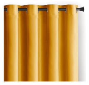 Žuta zavjesa za djelomično zamračenje od samta 140x245 cm Eyelets – Restilo