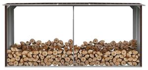 Spremište za drva - Vrtna ostava za drva od pocinčanog čelika 330x92x153 cm smeđa - Smeđa Smeđa