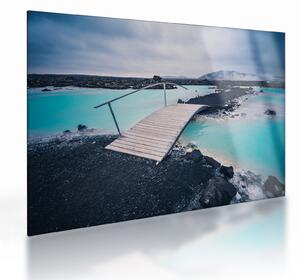 Staklena slika drvenog mosta (70x50 cm)