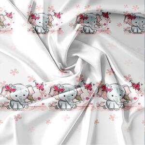 Dječja posteljina SLON S LEPTIROM bijela Dimenzije posteljine: 70 x 80 cm | 140 x 200 cm